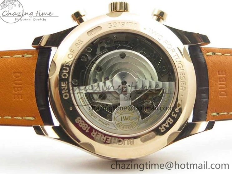 MIROTIME 0321 Lightweight Portugieser Chrono  42 IW390406 RG ZF 1:1 Best Edition White Dial on Brown Leather Strap A 7123